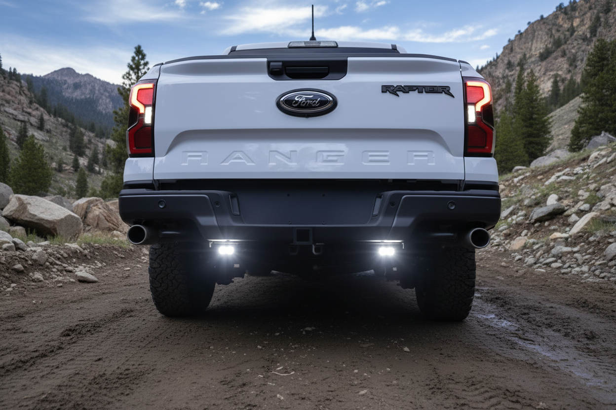 2024+ Ford Ranger Raptor LED reverse light kit, rear pod detail