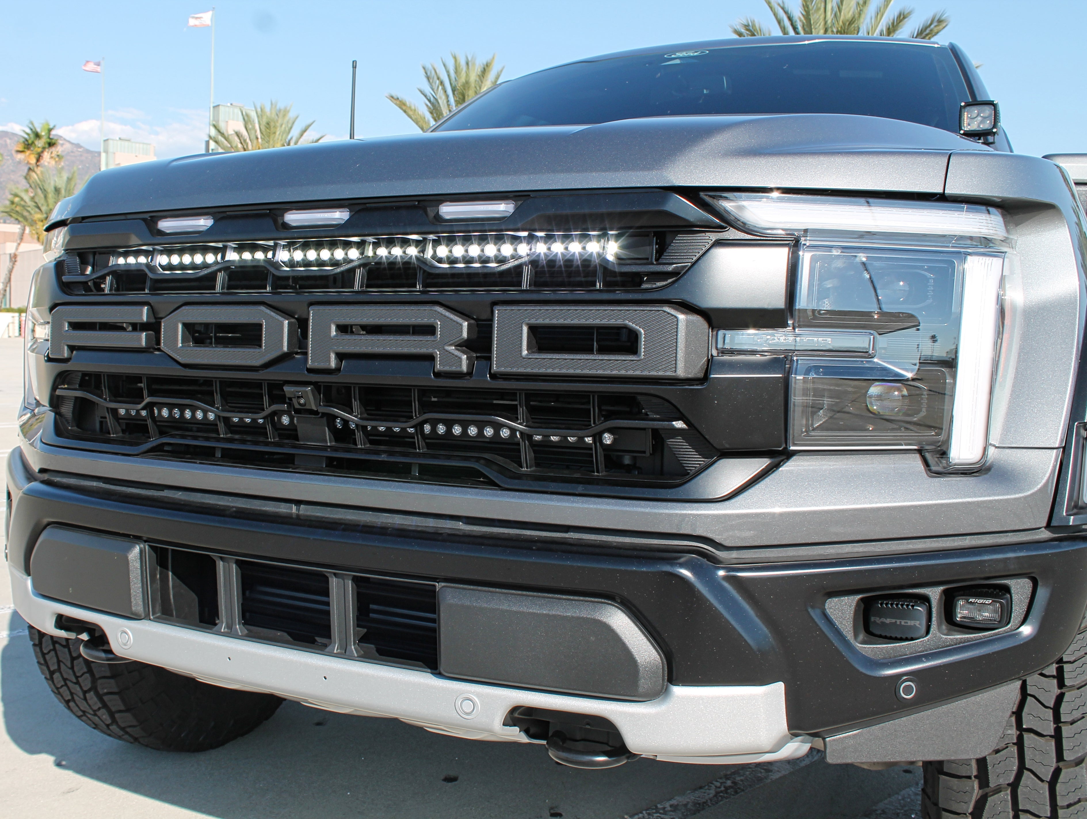2024+ Ford Raptor grille lightbars Gen 3 Refresh Dual 40s - Slim on bold Raptor grille