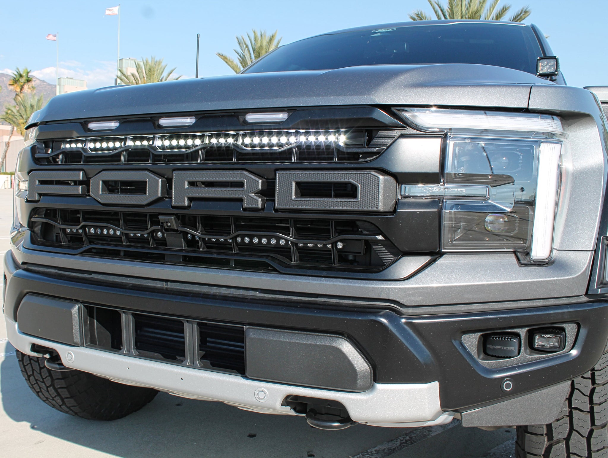 2024+ Ford Raptor grille lightbars Gen 3 Refresh Dual 40s - Slim on bold Raptor grille