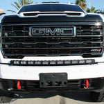 GMC Sierra HD light bar 40in PRO for 2024+ GMC Sierra 2500/3500 HD with AEV bumpers; curved LED light bar stays slim to grille
