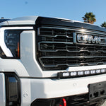 GMC Sierra HD light bar 40in PRO for 2024+ GMC Sierra 2500/3500 HD — curved LED light bar slim to grille, fits AEV bumpers, PRO/SLE/SLT/AT4