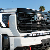 GMC Sierra HD light bar 40in PRO for 2024+ GMC Sierra 2500/3500 HD — curved LED light bar slim to grille, fits AEV bumpers, PRO/SLE/SLT/AT4