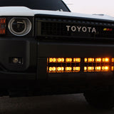 Land Cruiser Light bars on 2024+ Toyota Land Cruiser front bumper with grille removed, installed behind lower grille, does not affect radiator cooling