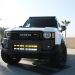 Land Cruiser Light bars installed on 2024+ Toyota Land Cruiser, front view showing lower grille-mounted LED light bar, does not affect cooling