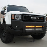Land Cruiser ditch lights on 2024+ Toyota Land Cruiser with dual color white LED and amber DRL backglow for Land Cruiser 1958 and Land Cruiser trims
