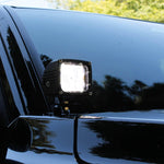 upclose ditch light on new 2024 toyota tacoma white LED light, hood mount 