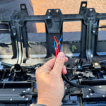 wiring for the 2 light bars set up behind toyota tacoma grille for off roading