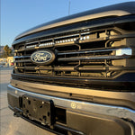 2024+ Ford F150 LightBar front view on Ford F-150 with grille removed for bolt-on install