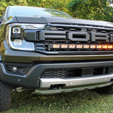 2024 ford ranger raptor front of grille LED light bar amber DRL for off roading