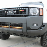 Land Cruiser light bar installed on 2024+ Toyota Land Cruiser with front grille trim and rugged bumper