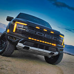 2024 Ford F150 Raptor with light bar showcasing standard bumper and rugged design, emphasizing Ford F150 Raptor Light Bar.