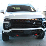 Chevrolet Tahoe Z71 Light Bar - 40in SLIM curved LED light bar above bow tie, fits 2025-2026 Tahoe Z71 and Suburban Z71 trims