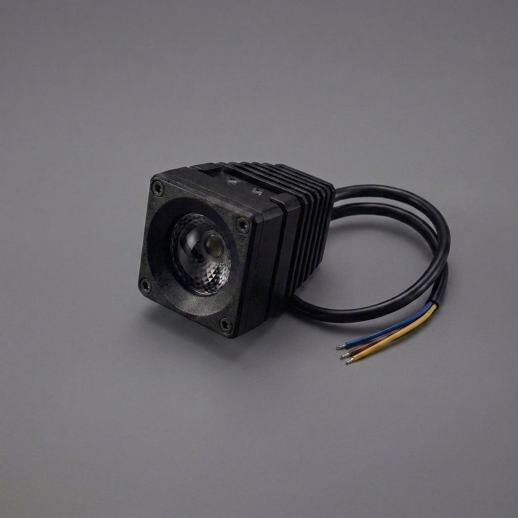 2021+ Ford Bronco modular bumper dual function fog light kit - 20W LED fog light pod lit amber DRL, angled studio product photo