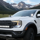 White Ford Ranger Raptor fitted with the 40in PRO grille LED light bar