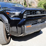 4Runner Light Bars installed on black Toyota 4Runner front grille, showcasing sleek 11in slim LED light bar upgrade