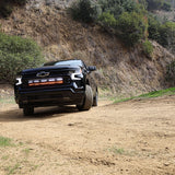 black chevrolet silverado 1500 off road light bar front grille