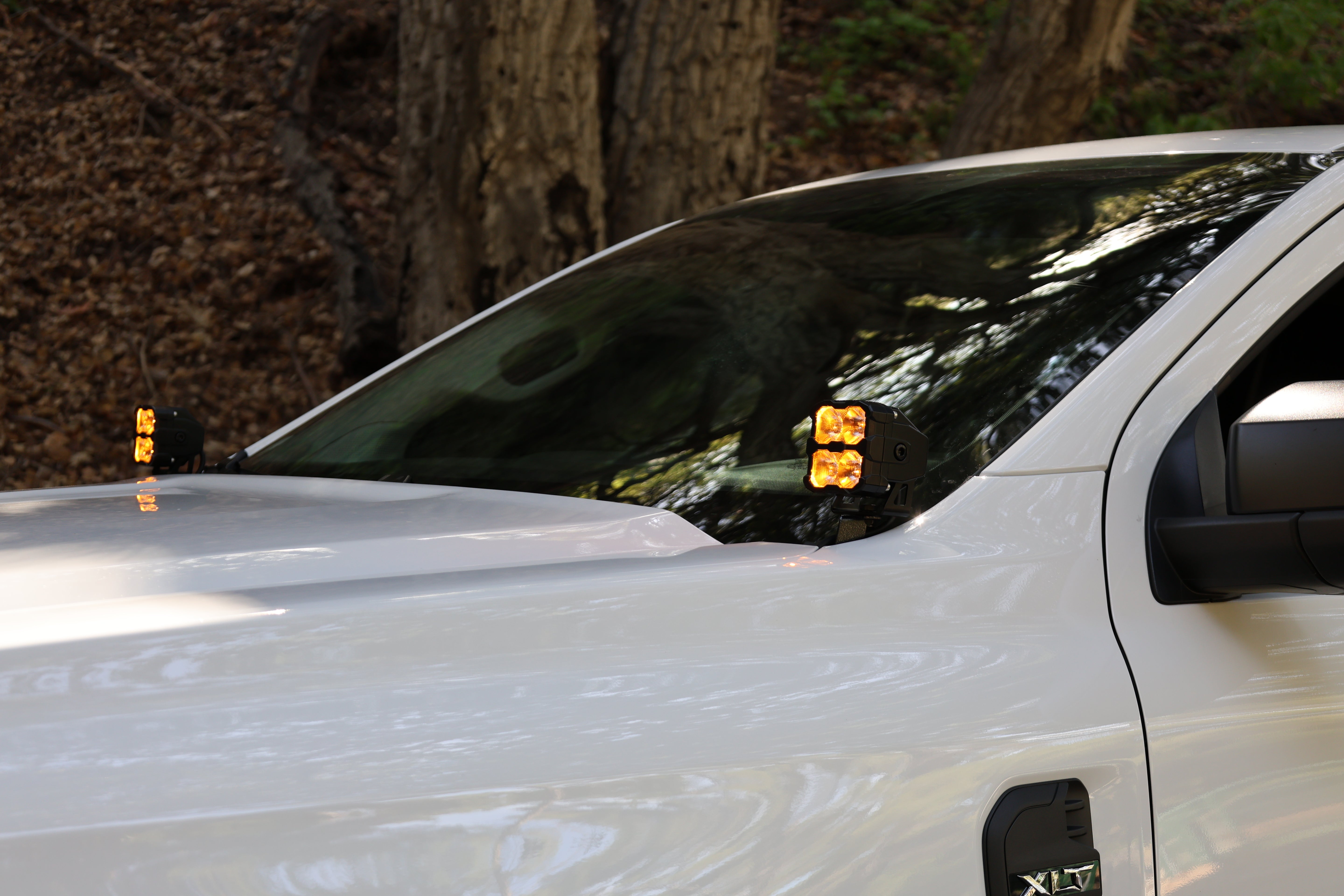 Ford Ranger Ditch Lights PRO installed on a white Ford Ranger
