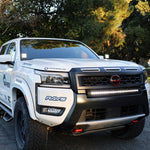 2025+ Nissan Frontier 30in SLIM LED light bar installed in the lower grille