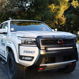2025+ Nissan Frontier 30in SLIM LED light bar installed in the lower grille