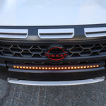2025+ Nissan Frontier grille-mounted 30in SLIM LED light bar, close-up