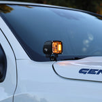 2025+ Nissan Frontier LED ditch light pod mounted at the hood corner