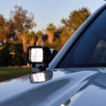 2025+ Nissan Frontier LED ditch lights mounted near the windshield cowl