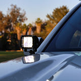 2025+ Nissan Frontier LED ditch lights mounted near the windshield cowl