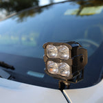 2025+ Nissan Frontier Ditch Lights PRO with dual color white LED and amber DRL, installed on a vehicle.