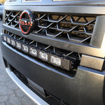 2025+ Nissan Frontier with the 30in PRO LED light bar, outdoor setting