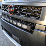2025+ Nissan Frontier with the 30in PRO LED light bar, outdoor setting