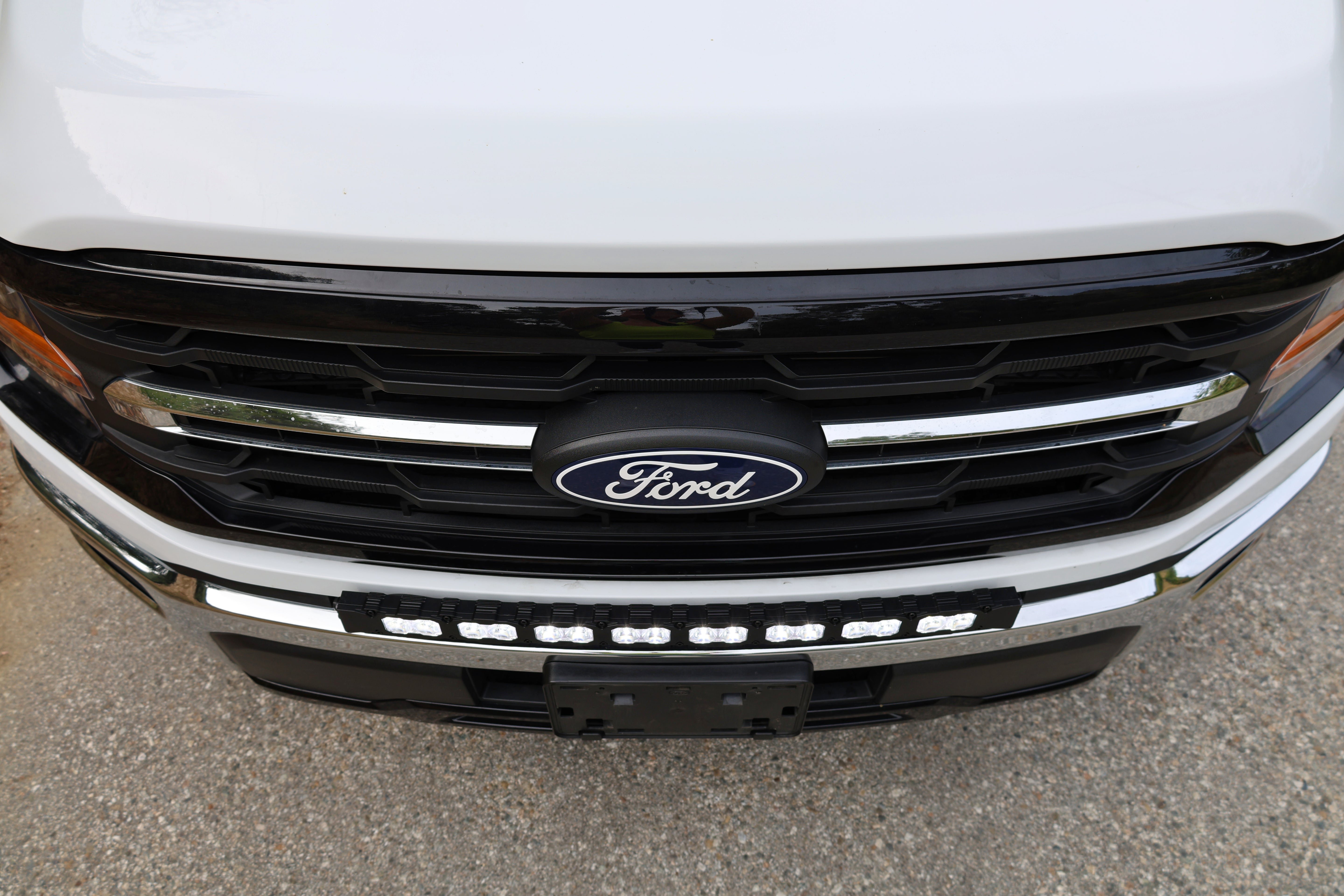 2024+ Ford F150 LightBar installed on the front grille of a Ford F150, showcasing the sleek design and functionality.