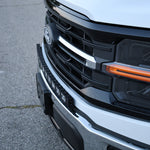 2024+ Ford F150 LightBar installed on a white Ford F150 with non-modular bumper, showcasing sleek design.