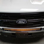 2024+ Ford F150 LightBar installed on the front grille for enhanced visibility and style.