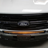 2024+ Ford F150 LightBar installed on the front grille for enhanced visibility and style.