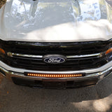 2024+ Ford F150 LightBar installed on the front grille of a Ford F150 truck, showcasing its sleek design.