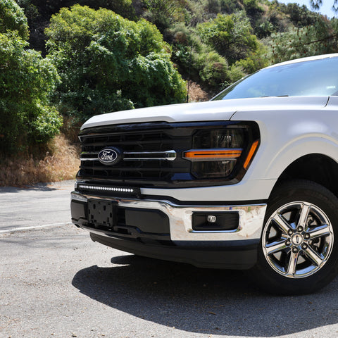 2024+ Ford F150 LightBar installed on 2024 Ford F150, showcasing slim design and off-road capability.