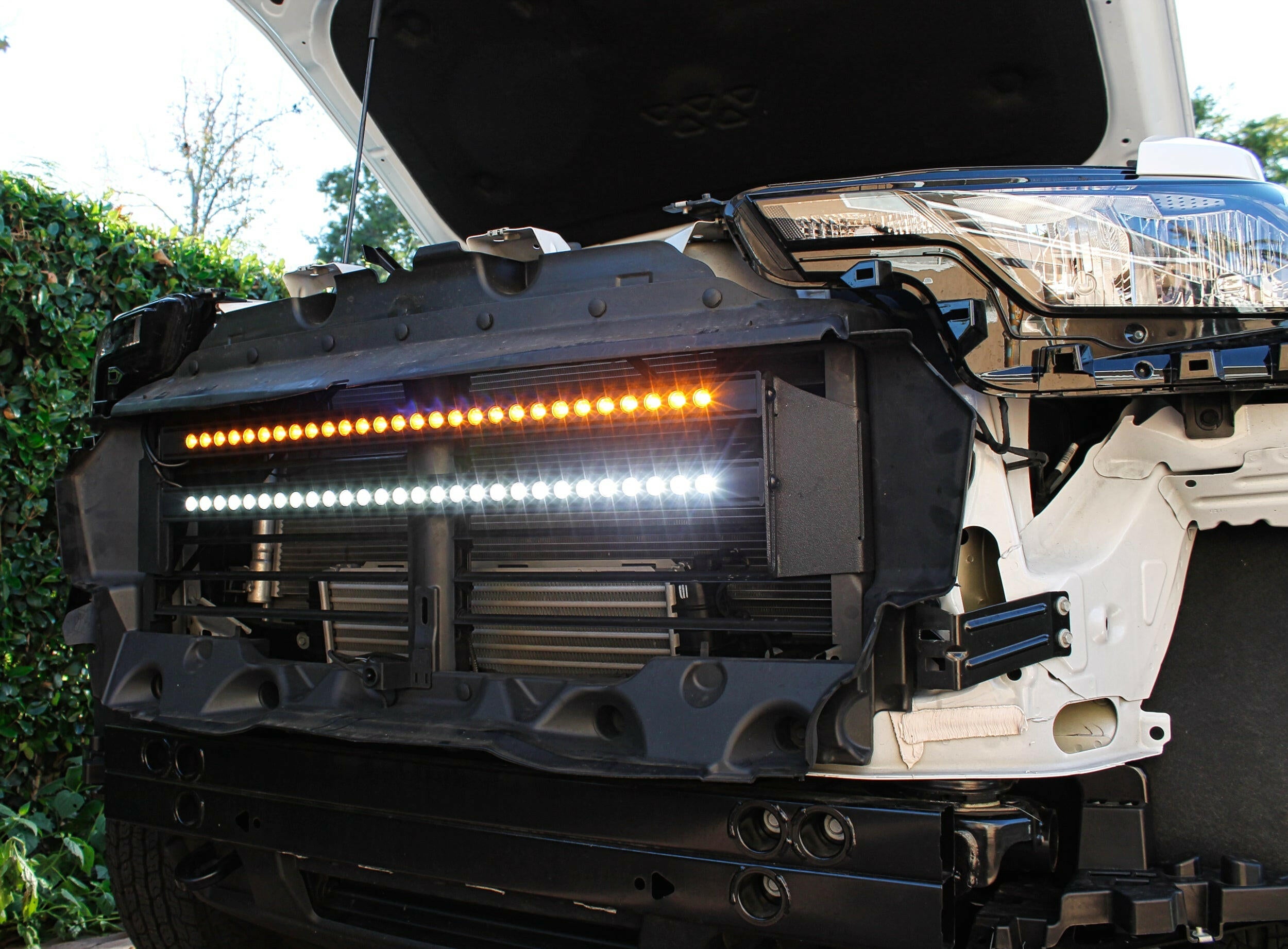 2023 2024 white chevrolet colorado 30in light bars white and amber grille off