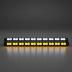 M&R Automotive 30in PRO LED light bar front view with white main beam and amber DRL backglow both lit