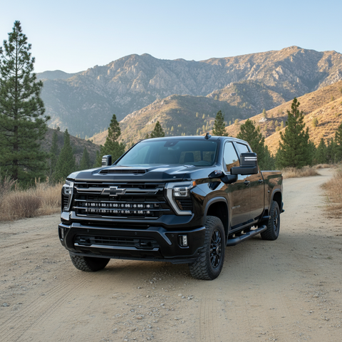 black 2024 chevrolet silverado HD 2500 3500 light bars for off roading