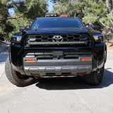 4Runner Light Bars on 2025 Toyota 4Runner front bumper with slim 11in LED light bars installed for off-road lighting