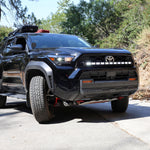 4Runner Light Bar PRO 40in curved LED grille light bar on black 2025 Toyota 4Runner TRD Off-Road parked on forest road