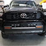 4Runner Light Bars installed on front bumper of black 2025 Toyota 4Runner with dual 11in PRO LED light bars
