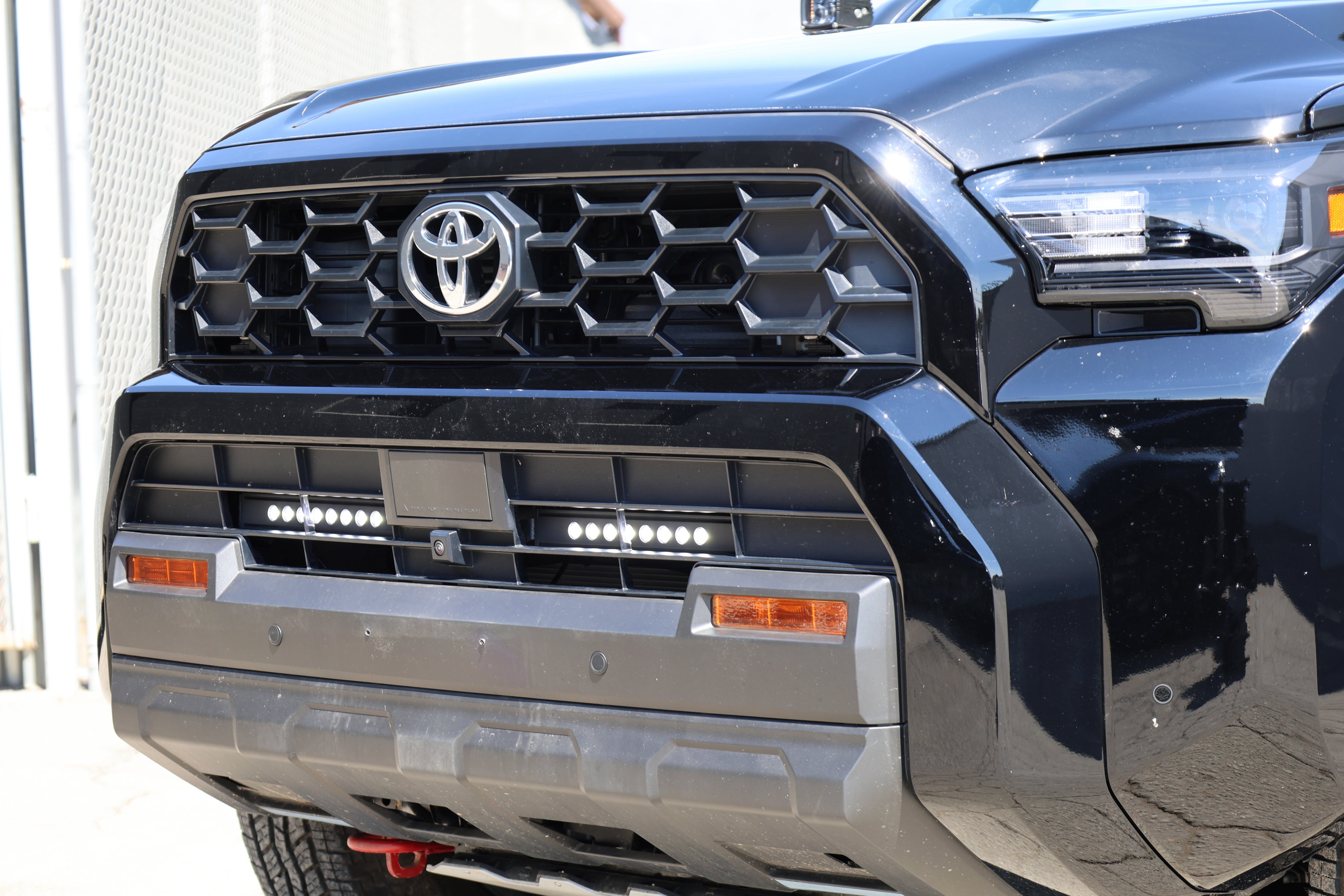 4Runner Light Bars 11in slim white LED kit installed on 2025 Toyota 4Runner front bumper grille