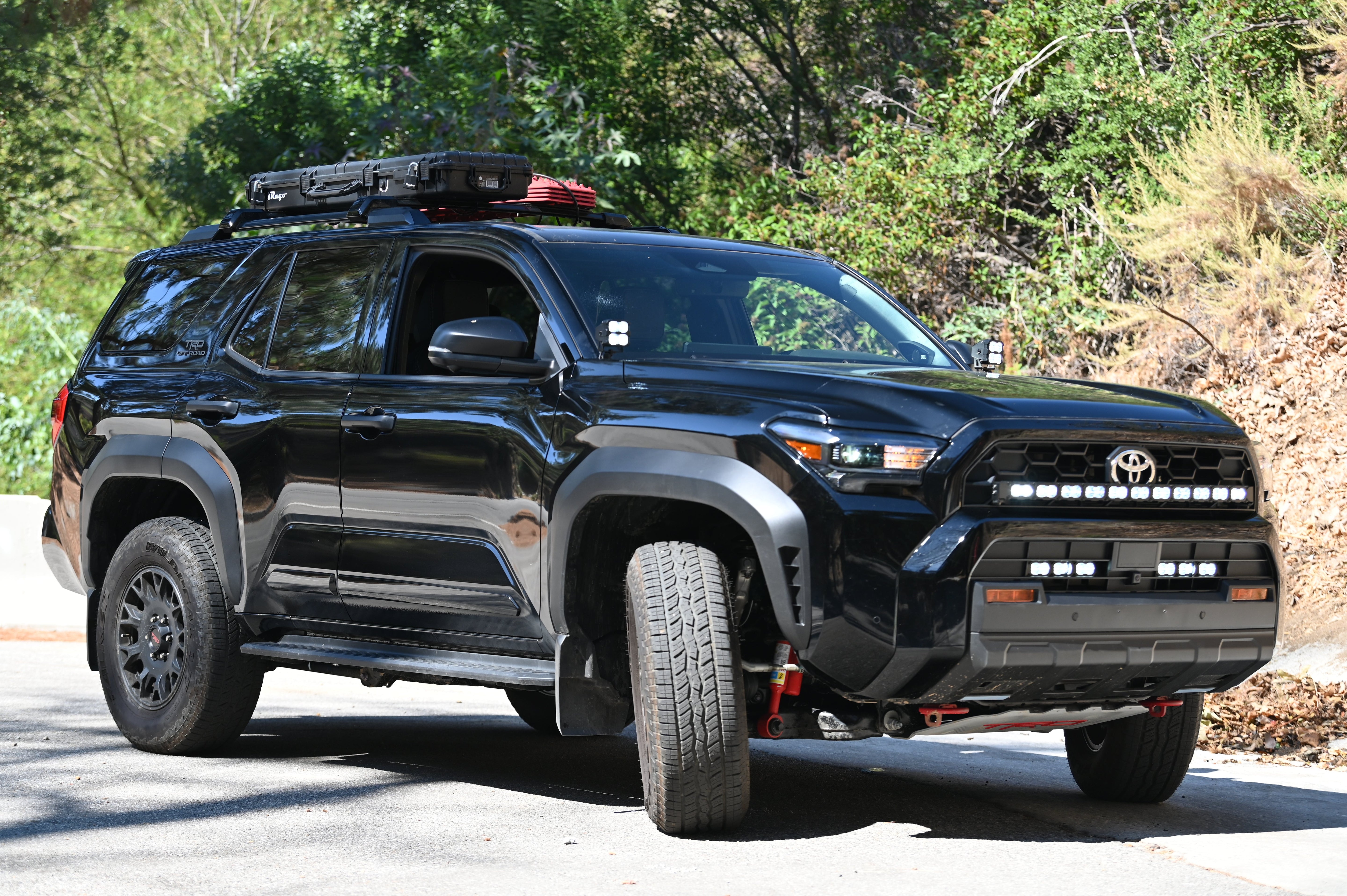 4Runner Light Bars on black 2025 Toyota 4Runner PRO 11in lower grille light bar upgrade for off-road visibility