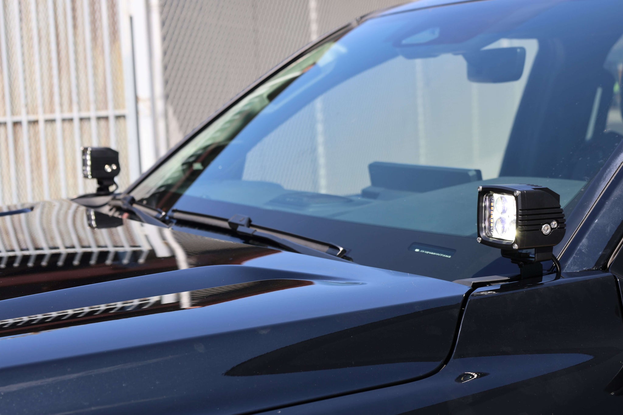 4Runner Ditch lights dual color LED mounted on 2025 Toyota 4Runner hood for enhanced off-road visibility