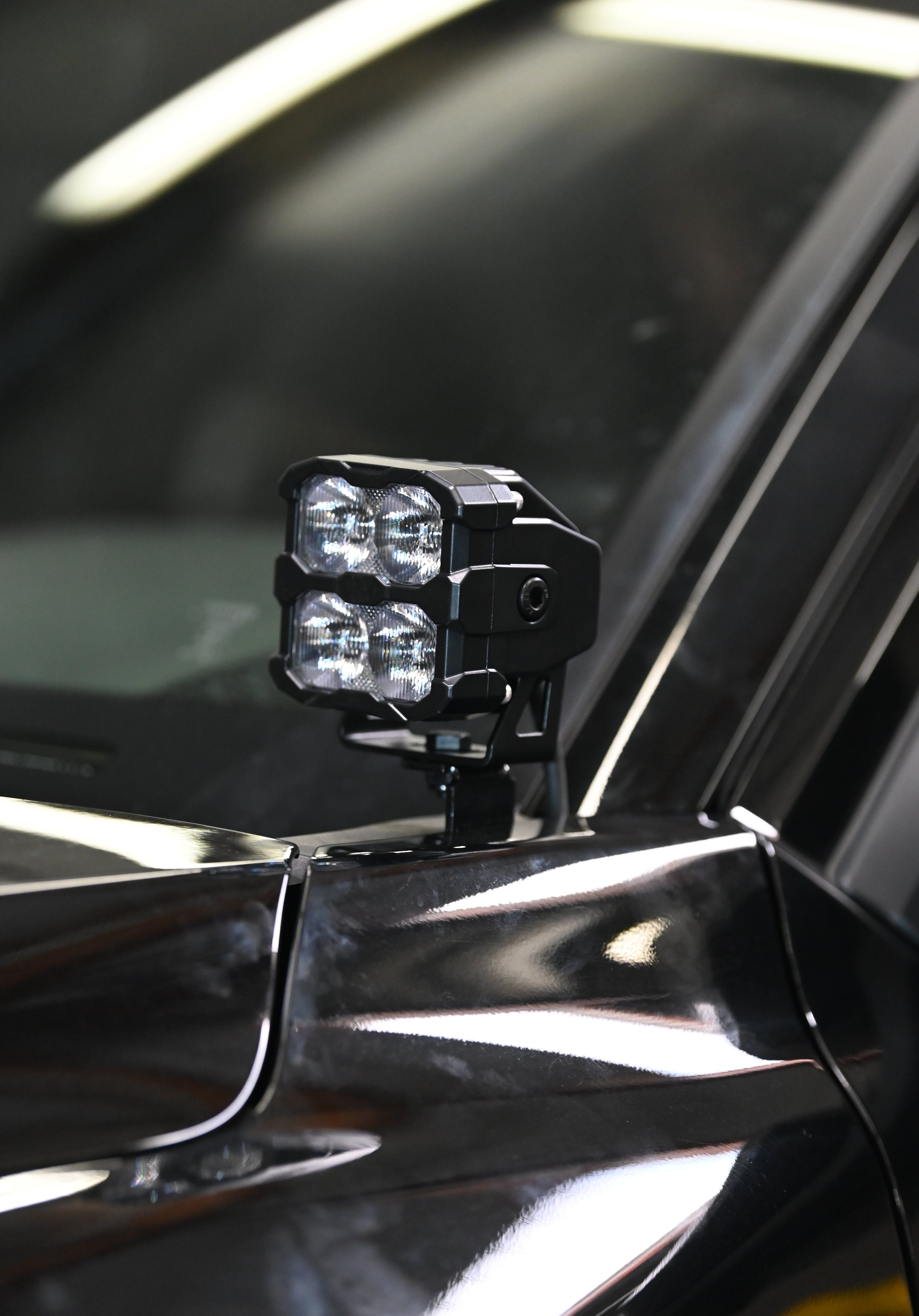 4Runner Ditch lights PRO dual color LED mounted on 2025 Toyota 4Runner hood for off-road visibility
