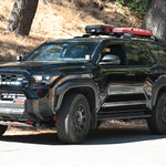 4Runner Ditch lights on black 2025 Toyota 4Runner PRO with dual color white and amber DRL ditch light kit installed