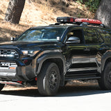4Runner Ditch lights on black 2025 Toyota 4Runner PRO with dual color white and amber DRL ditch light kit installed