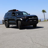 4Runner Light Bar PRO curved 40in front grille mount on black 2025 Toyota 4Runner TRD parked outdoors