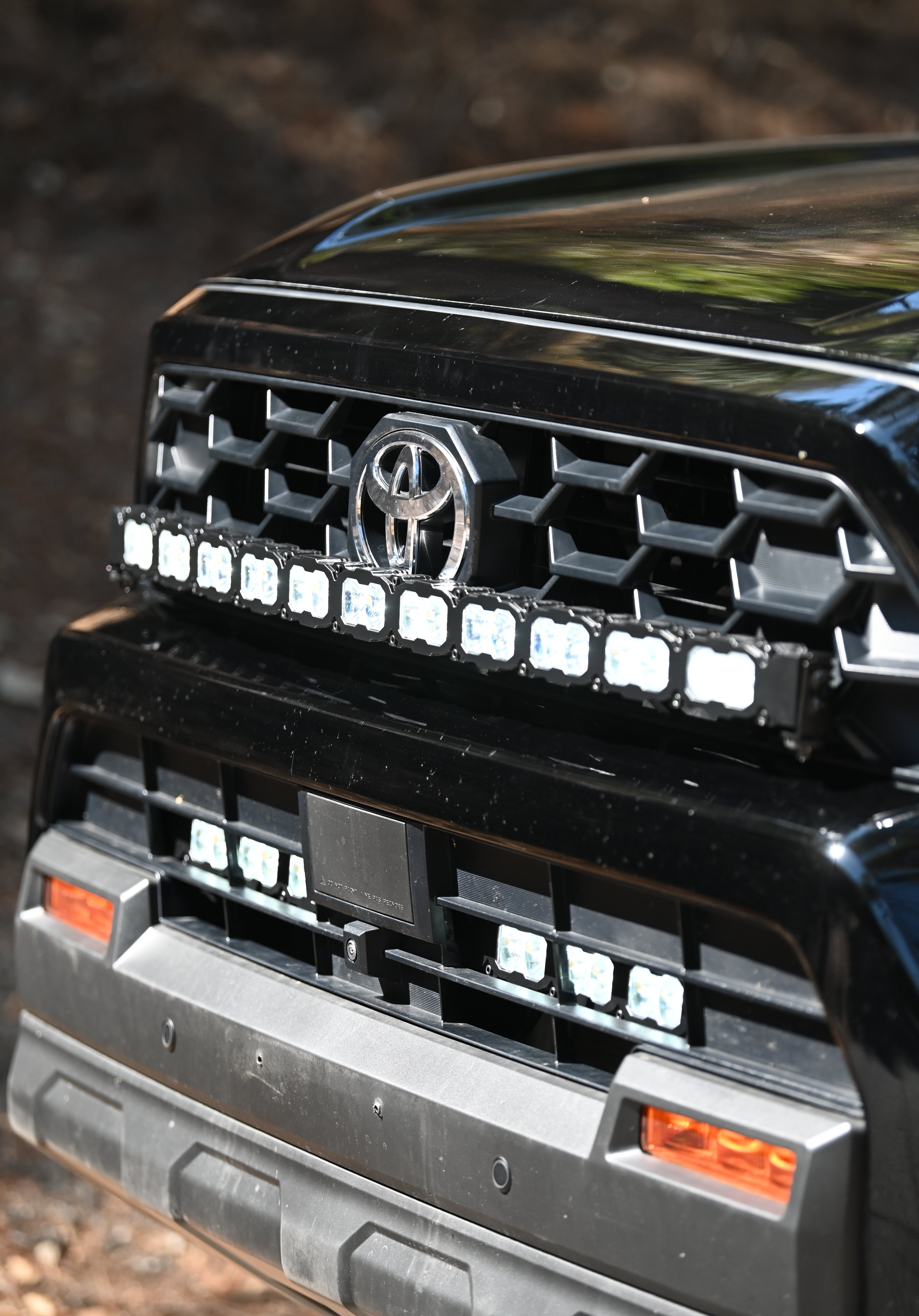 4Runner Light Bar mounted in front grille on 2025 Toyota 4Runner PRO curved 40in LED light bar